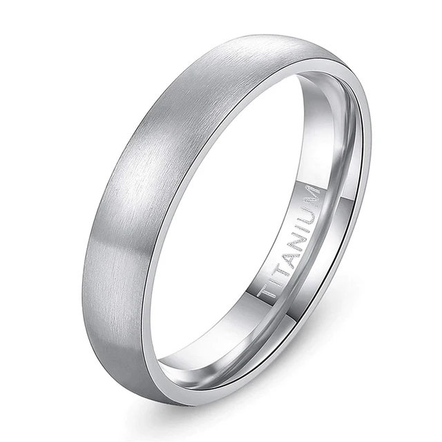 Tigrade 4/6/8mm Brushed Simple Silver/Black Color Titanium Ring Men Minimalist Wedding Band Engagement Rings Women Male Jewelry