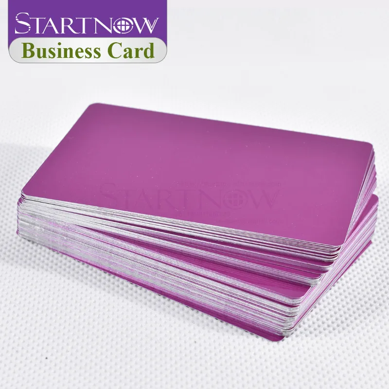 100pcs/lot Multicolor Business Card Smooth Blank Name Cards Aluminium Alloy Metal Sheet Debugging Laser Engraved Marking Machine