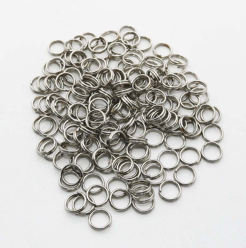 Jerry Stainless Steel Fishing Split Rings Hard Bait Flat Ring Connector Spoon Lure Double Loop 100pcs Fishing Accessories Tackle