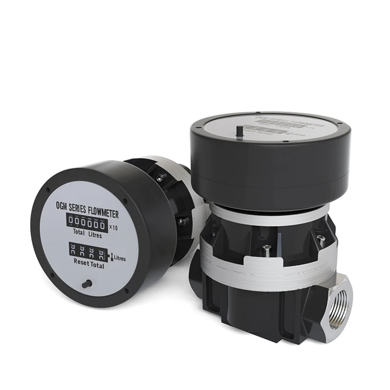 

OGM mechanical gear flowmeter high precision 1-inch internal thread diesel flow meter digital fuel gauge turbine liquid black