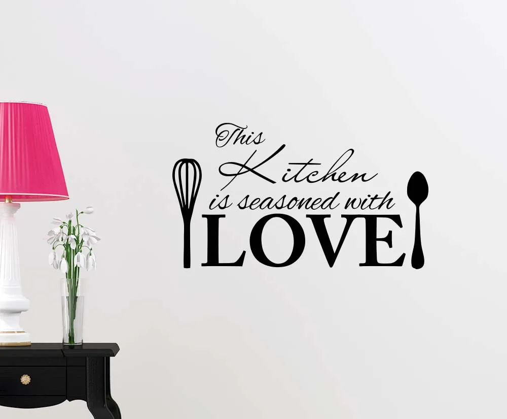 

Wall Vinyl Decal kitchen decoration cute inspiring home vinyl quote wall art lettering sign with love for kitchen decorationcf09