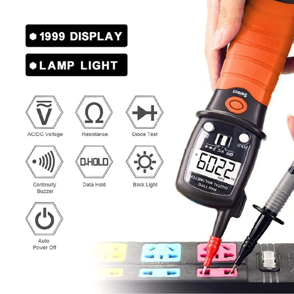 BTMETER BT-38B piórkowy cyfrowy multimetr z podświetlenie LCD automatyczne wyłączanie zasilania dla DC/AC Volt odporność diody Test ciągłości