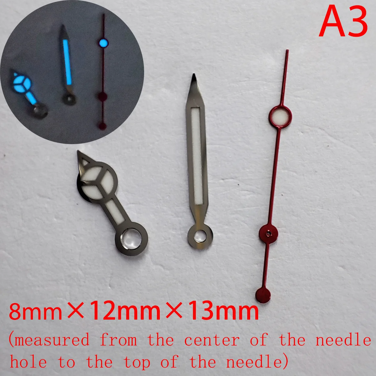 A-Series Watch accessories hand watch pointer NH35 green blue super luminous, suitable for NH35, NH36 movement hands