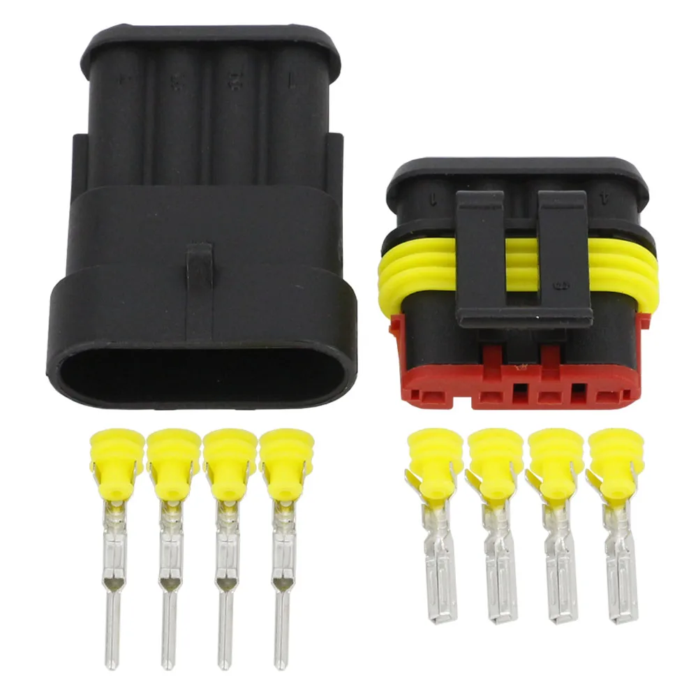 50 Sets 1.5 Connectors 4 Pin DJ7041-1.5 Waterproof Electrical Wire Plug Male and Female 20-16AWG Automobile Connector