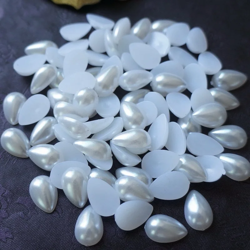 4 * 6mm 400PCS/lot  white Half water droplets pearl DIY Jewelry wedding decoration