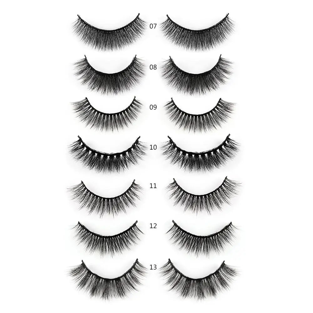 SKONHED 5 Pairs Makeup Long Lashes Cross 3D Mink Hair Extension Tools Multilayered False Eyelashes