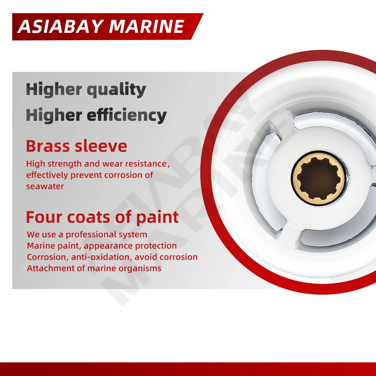 المروحة قارب المسمار سبائك الألومنيوم الخارجي ، 3 شفرة ، 10 Spline البحرية جزء المحرك لياماها 20HP 25HP 30HP 9 7/8*13