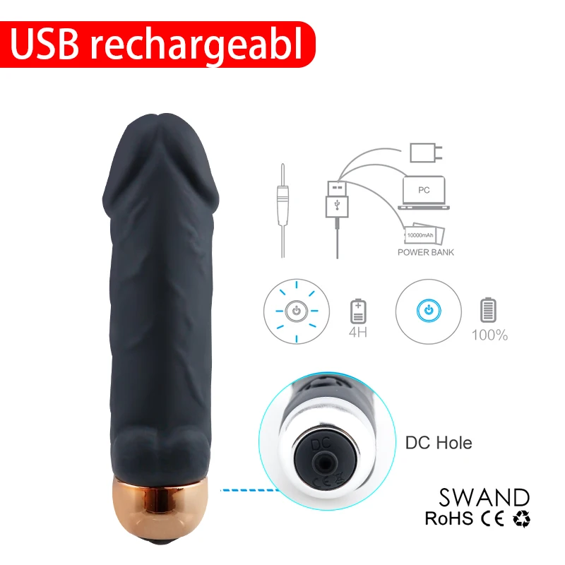 Mini Vibrator Realistic Dildo Bullet Penis Shape Vibrat 10 Vibration Dick Masturbator Clitoris Girls18+ Penises For Girls