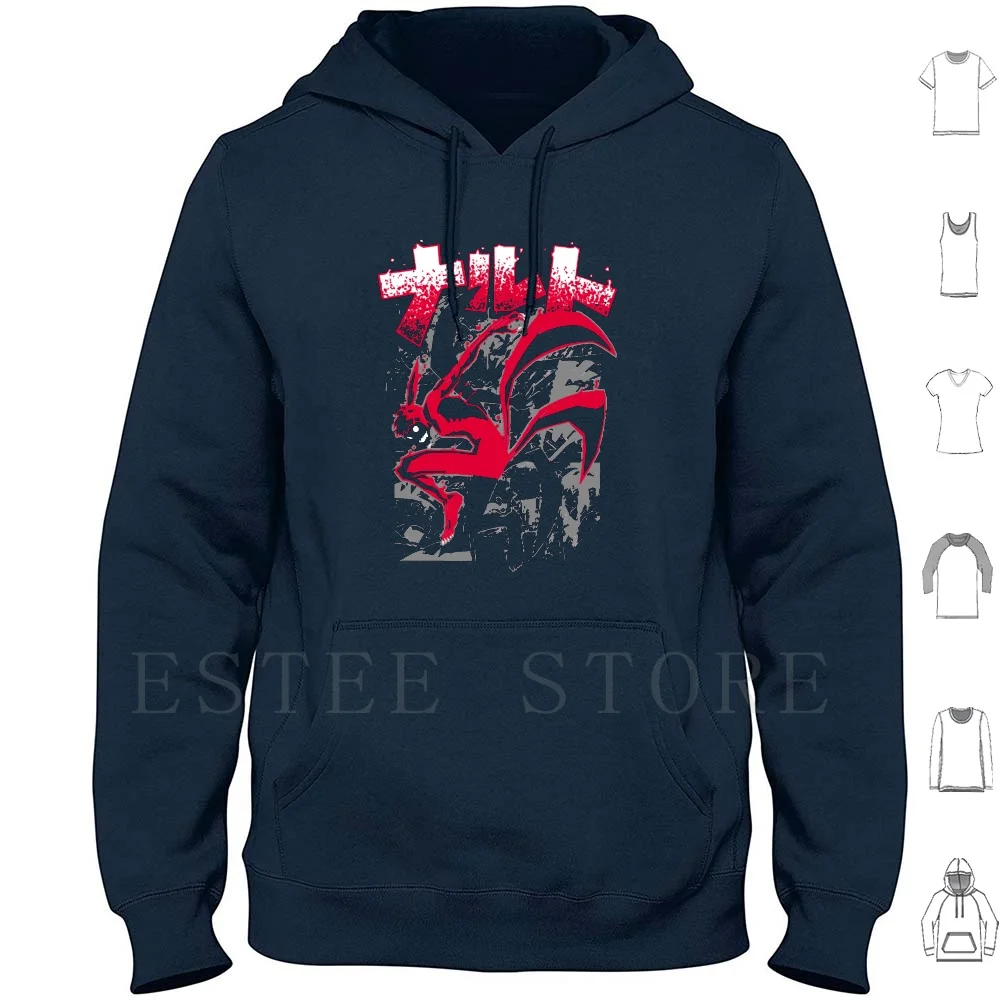 Kyuubi Hoodie Long Sleeve Kyuubi Anime Chakra Japan Manga Nine Tailed Fox Nine Tails Jinchuuriki