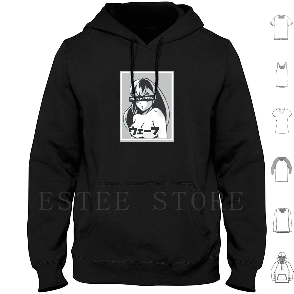 Ecchi Waifu Material Hentai Anime Gift Hoodies Senpai Waifu Material Ecchi Hentai Lewd Manga Anime Japan Japanese