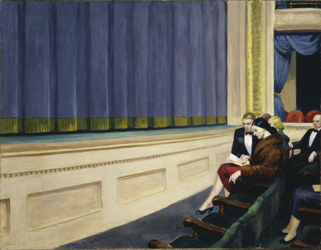 

100% handmade Oil Painting reproduction on linen canvas,First Row Orchestra by Edward Hopper,High Quality,Free Shipping