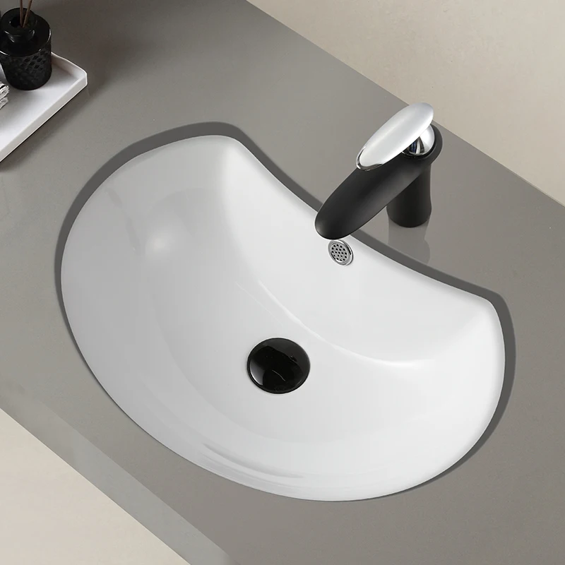 Special-Shaped under-Table Basin Wash Basin Embedded Ceramic Washbasin Pool Domestic Bathroom Art Basin Basin Basin 3307