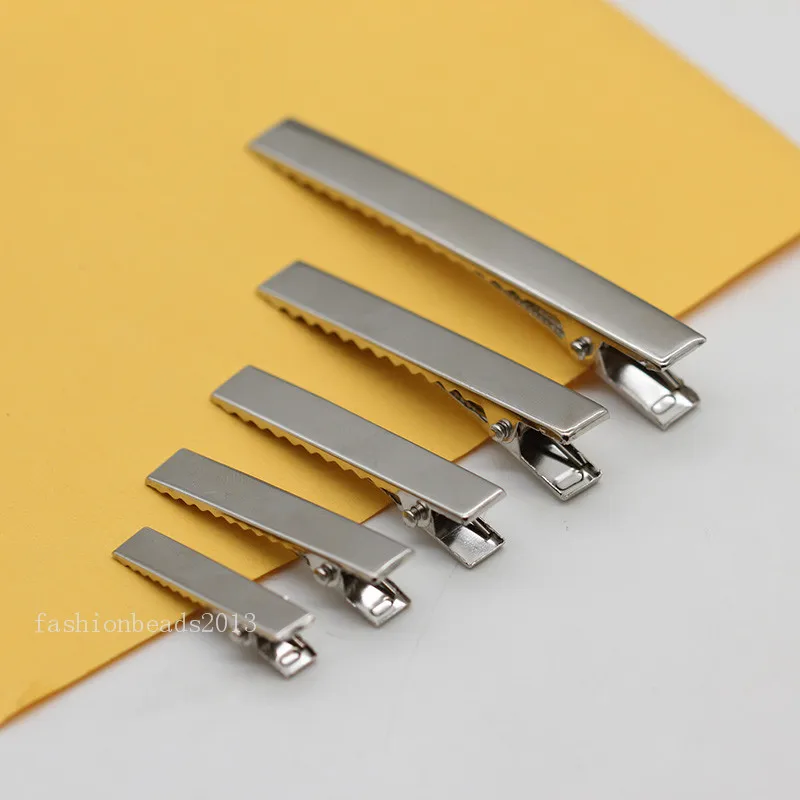 20p 32/41/46/57/76mm Metal Barrette Nickel Single Prong Crocodile Alligator DIY Bow Blank Hair Clips Clamp Hair Accessories Gift