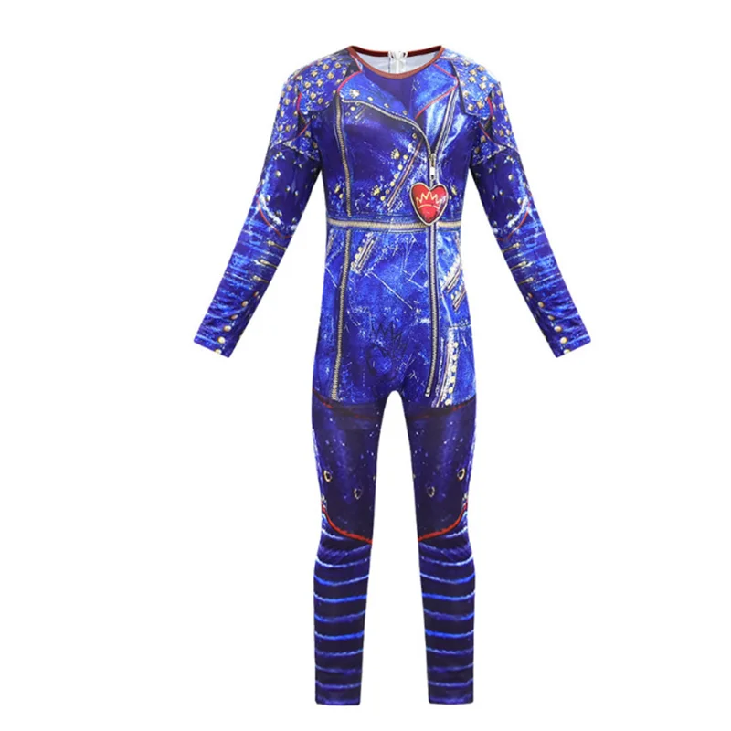 New Kids Costume di Halloween per ragazze Evie Mal Descendants 3 costumi Cosplay con parrucca tuta da carnevale per bambini Catsuit