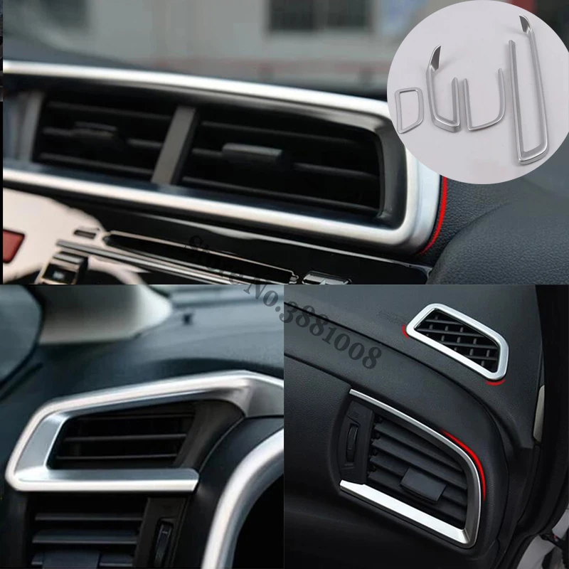 Dla Honda FIT JAZZ akcesoria samochodowe Croche 2013-2018 klimatyzatora samochodowego w lewo/w prawo/centrum powietrza osłona ramy wylotowej wykończenia naklejki 4 sztuk