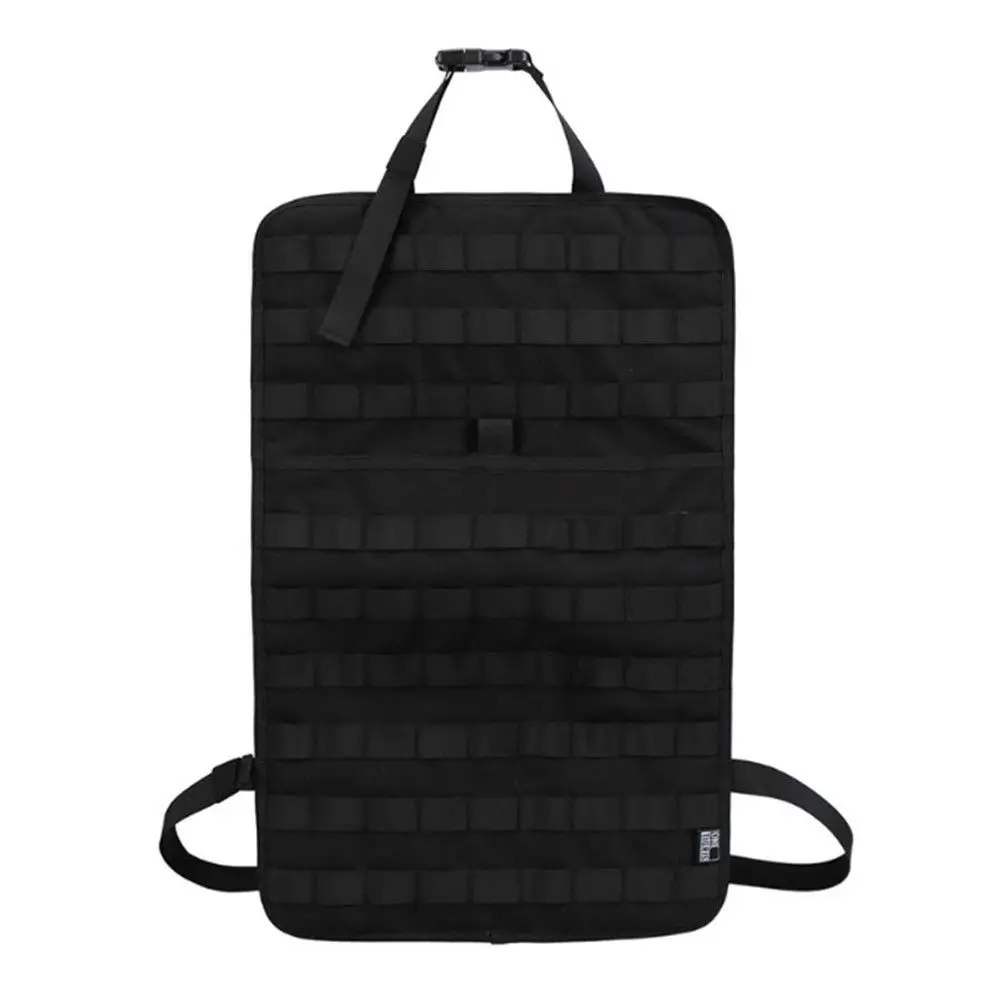 Molle bolsa tática para assento traseiro de carro, bolsa de armazenamento de caça, capa para assento, protetor para painel do carro