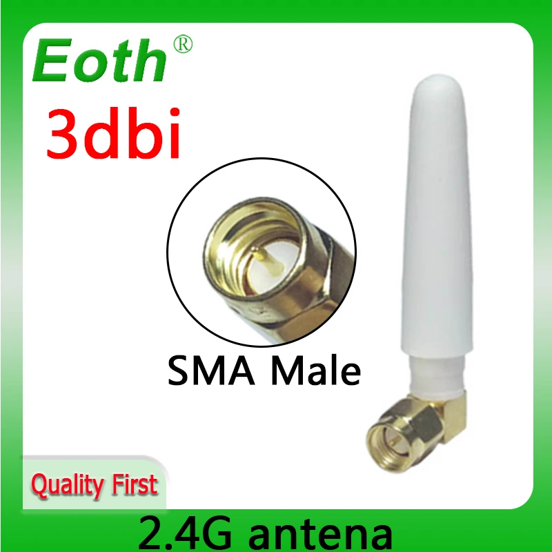 

EOTH 1 2pcs 2.4g antenna 3dbi sma male wlan wifi 2.4ghz antene pbx iot module router tp link signal receiver antena high gain