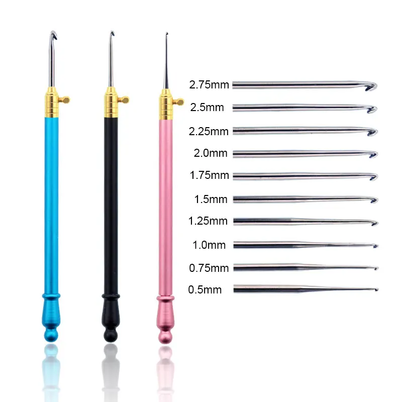 11Pcs/Set Interchangeable Crochet Hooks with 10 Size Needles Aluminium Handle Embroidery Crochet Hooks Crochet Tool for DIY Craf