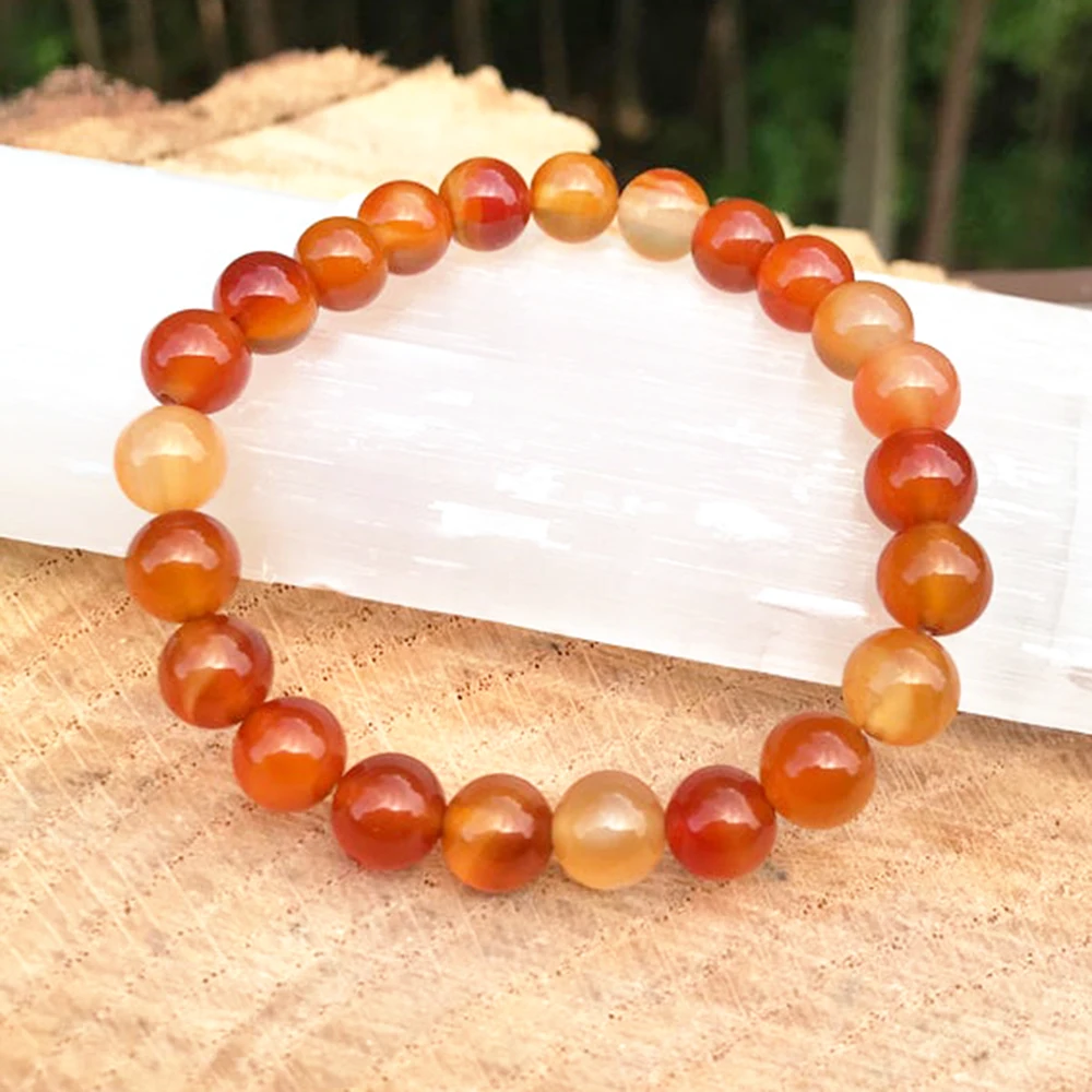 Wholesale Natural Carnelian Bracelet Root Sacral Chakra Healing Stone Bracelet Passion Energy Boost Protection Bracelet