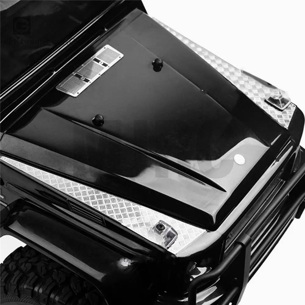 Decoration Stainless Steel Car Hood Sticker Anti-skid Plate Board for 1/10 Traxxas AMGTRX-6 G63 TRX-4 G500 88096-4 RC Car Parts