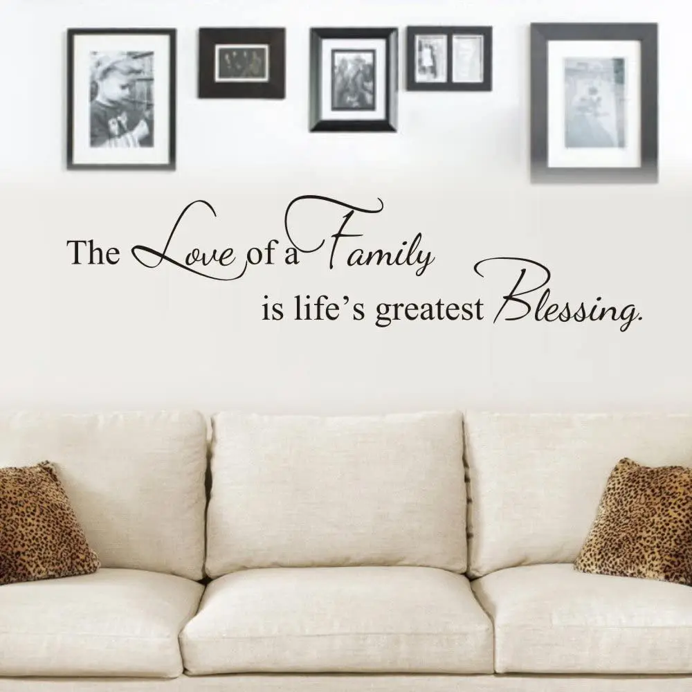 The Love Of A Family Is Life's Greatest Blessing Wall Sticker Pray Bless Inspirational Quote Wall Decal Bedroom Vinyl Decor