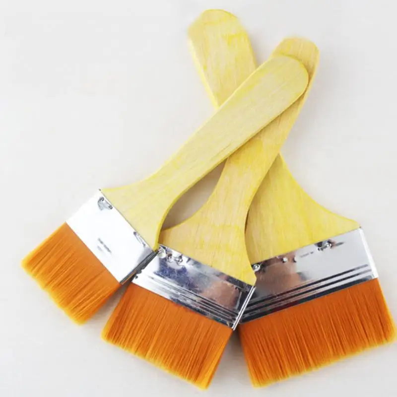 Reutilizáveis Pincéis Set para Crianças, Guache de Nylon com Alças de Madeira, Pintura a Óleo Presente, Churrasco Wall Decor, Home Tool, 12Pcs