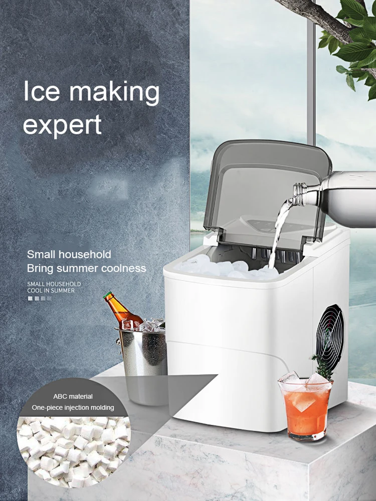 Di Động Điện Tự Động Máy Làm Đá Hộ Gia Đình Mini Hình Vuông Làm Đá Máy 15Kg/24H Nhà Họ Nhỏ thanh Quán Cà Phê