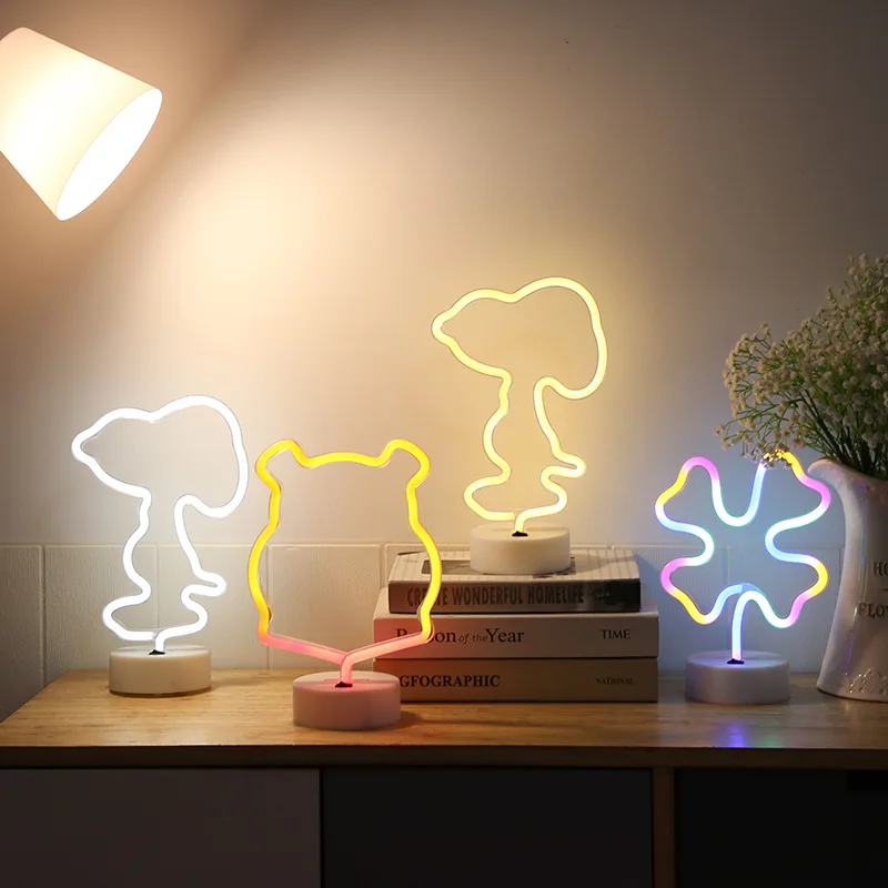 

Four leaf clover Neon Led Sign Light Night Lighting Newest Fashion Design LED Neon Modeling Light Puppy Shape Neon Sign