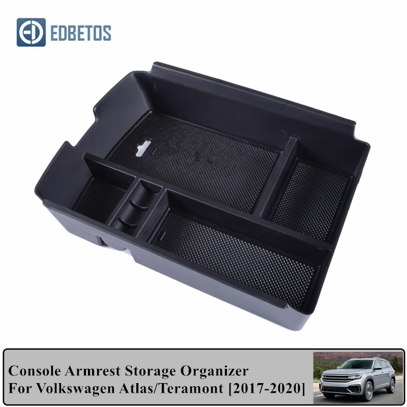 Car Armrest Box Storage For Volkswagen VW Atlas/Teramont 2018-2020 2021 2022 2023 Central Console Storage Box Interior Organizer