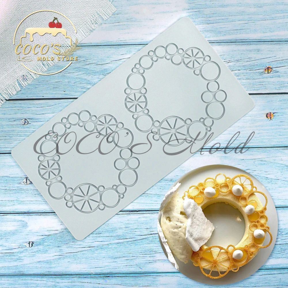 New Arrival Wreath Fondant Silicone Mold Impression Flower Cake Lace Mat Cake Decorating Tools Kitchen Baking Supplies