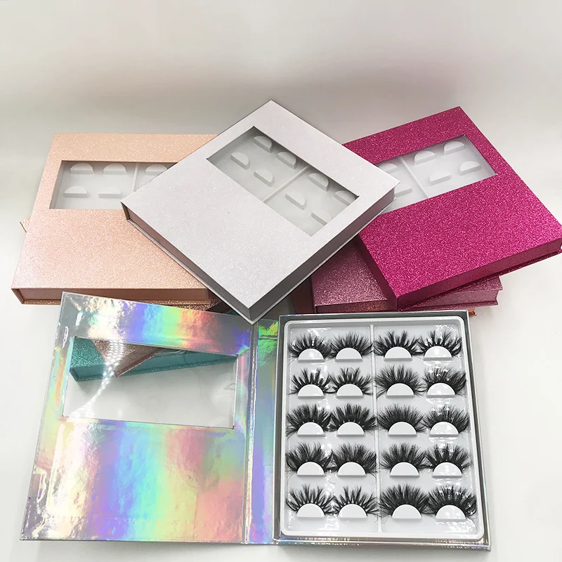 

Glitter Eyelashes Box 10 Pairs Lashes Book Dramatic Lashes Box 2020 New Style Lashes Book Custom Label Logo