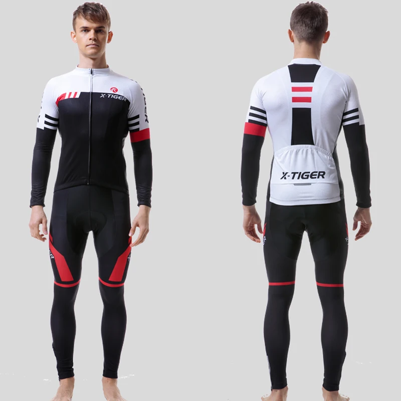 X-Tiger Long Sleeve Cycling Jersey Set Spring MTB Bike Wear Cycling Clothes Ropa Maillot Ciclismo Cycling Set Bicycle Clothing