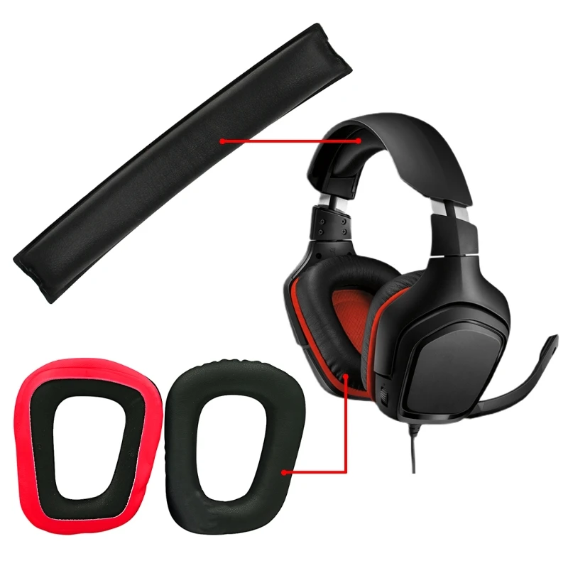 Bantalan Telinga Bantal Penutup Kepala Sinar untuk Logitech G331 G332 G432 G431 G430 G230 G231 G930 Headset Headphone Jembatan Bantalan Gelagar