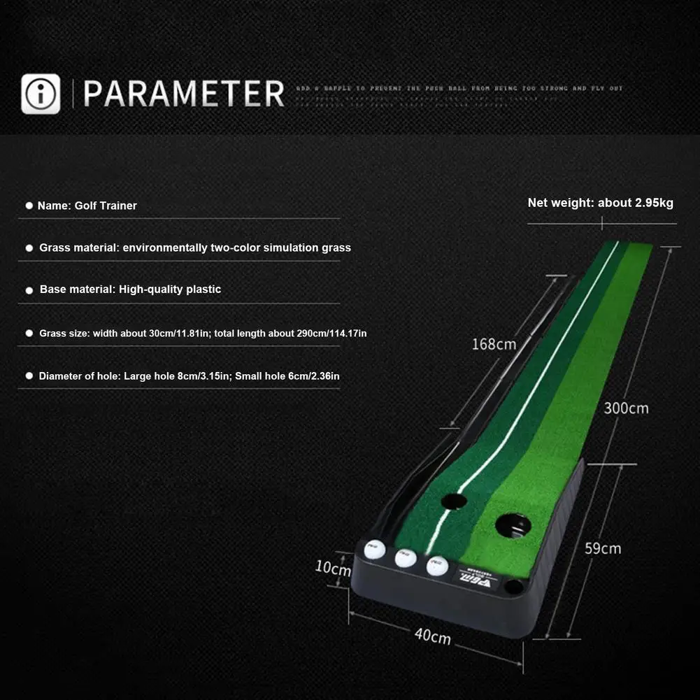 Golf Putting Mat With Green-Automatic Ball Return Golf Putting Mat Anti-Skid Golf Practice Indoor Or Outdoor Use Training Aid