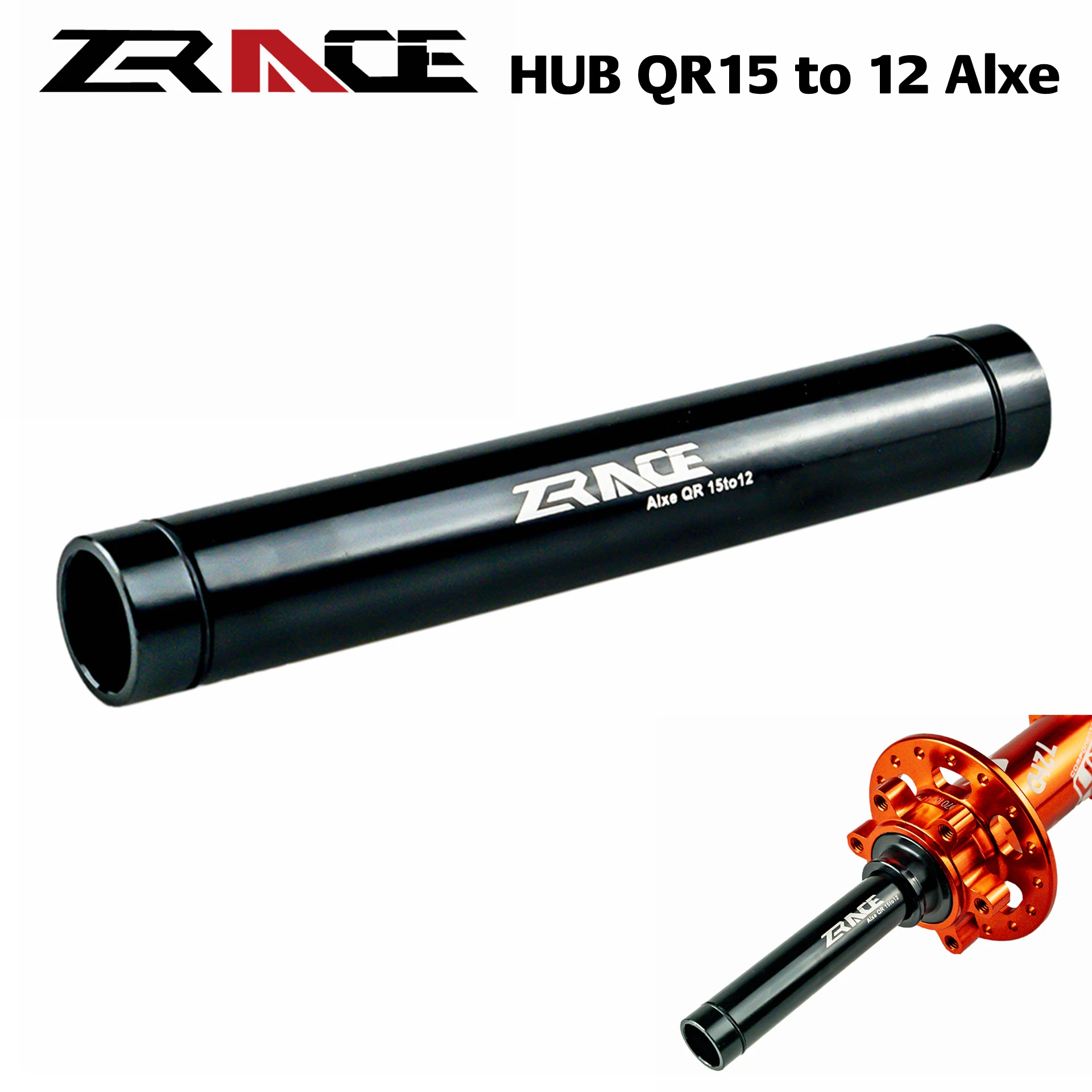 ZRACE Front HUB 15x100 to 12x100 adapter converter, QR15 to QR12, 15mm Axis to 12mm Axis, for disc brake Road bike