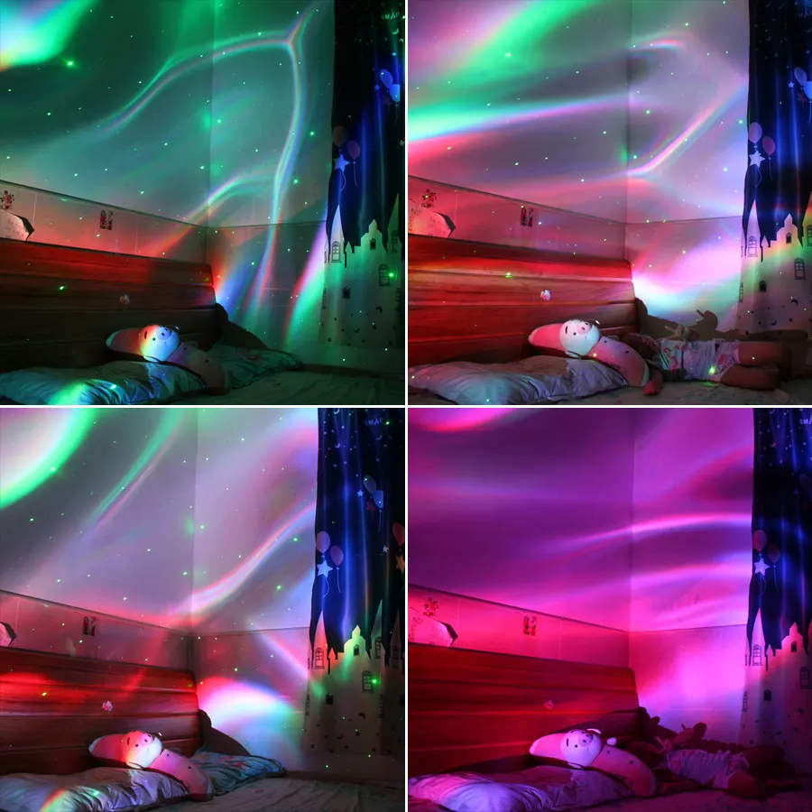 ESHINY RGB LED batteria ricaricabile Aurora Star Sky Light proiettore Laser Motive Disco USB DJ Night Kids Stage Bedroom B222N8