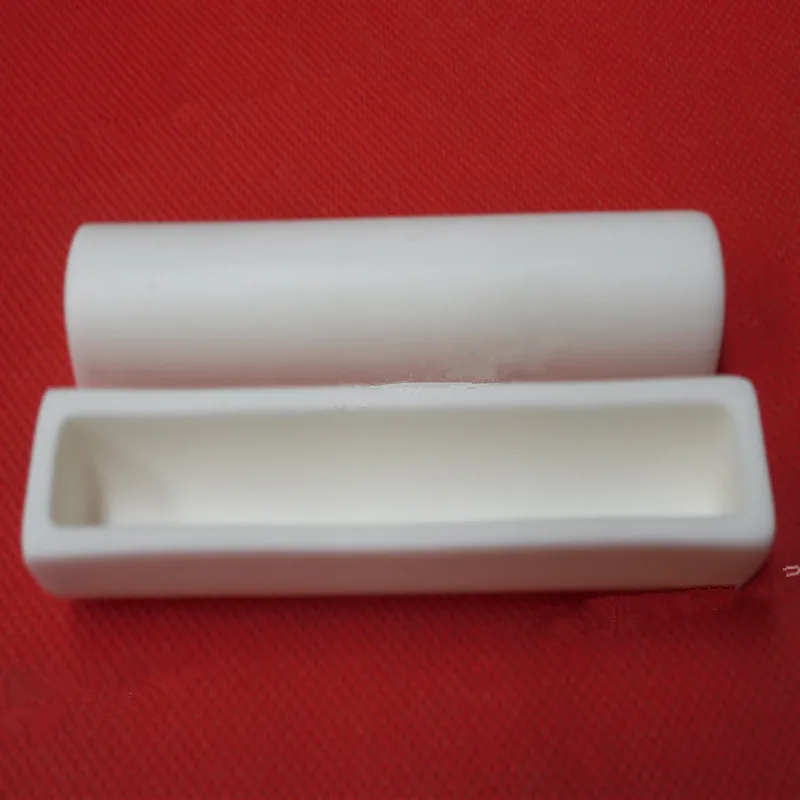 99.3% Al2O3 Semicircle Corundum Crucible 100x20x20mm 100x20x15mm Sintered Ceramic Crucible