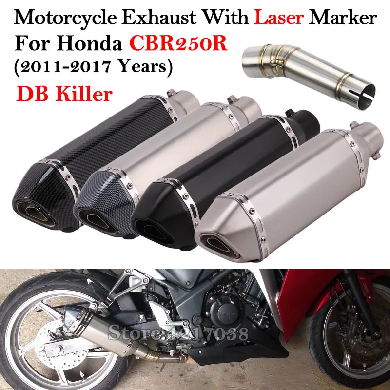 Slip On For Honda CBR250R 250R 2011-2017 Years Motorcycle Exhaust Modified Escape Muffler DB Killer Middle Connecting Link Pipe