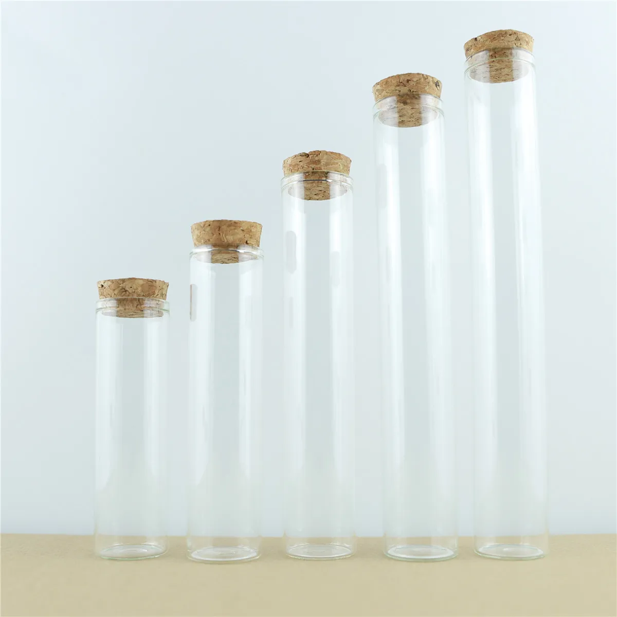 12Pcs/lot 50-120ml 30mm Diameter In Vitro Glass Botttle Mini Sub Jars Cork Crafts Long Jars Bottles Travel Glass Jars Wedding