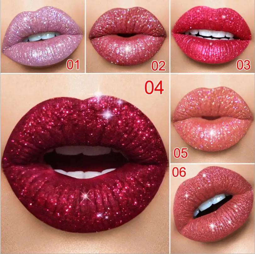 1PC Rossetto liquido opaco per glitter Colore magico a lunga durata Lucidalabbra lucido Shimmer Lip Tint T0313