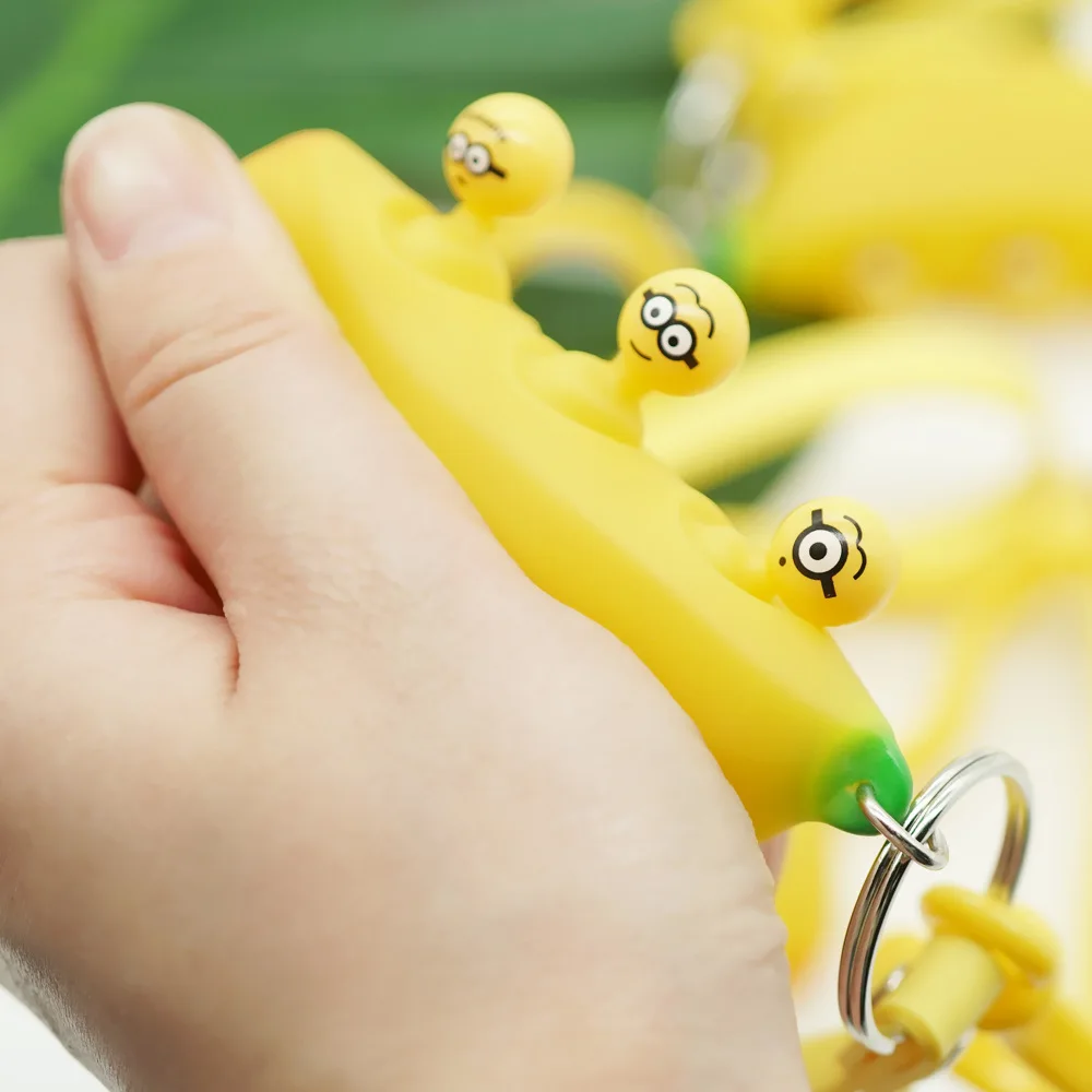 1 Pc Fun Populaire Decompressie Banaan Sleutelhanger Hanger Squeeze Speelgoed Stress Verlichten Lastig Gadgets Novel Gag Kids Toy Gifts