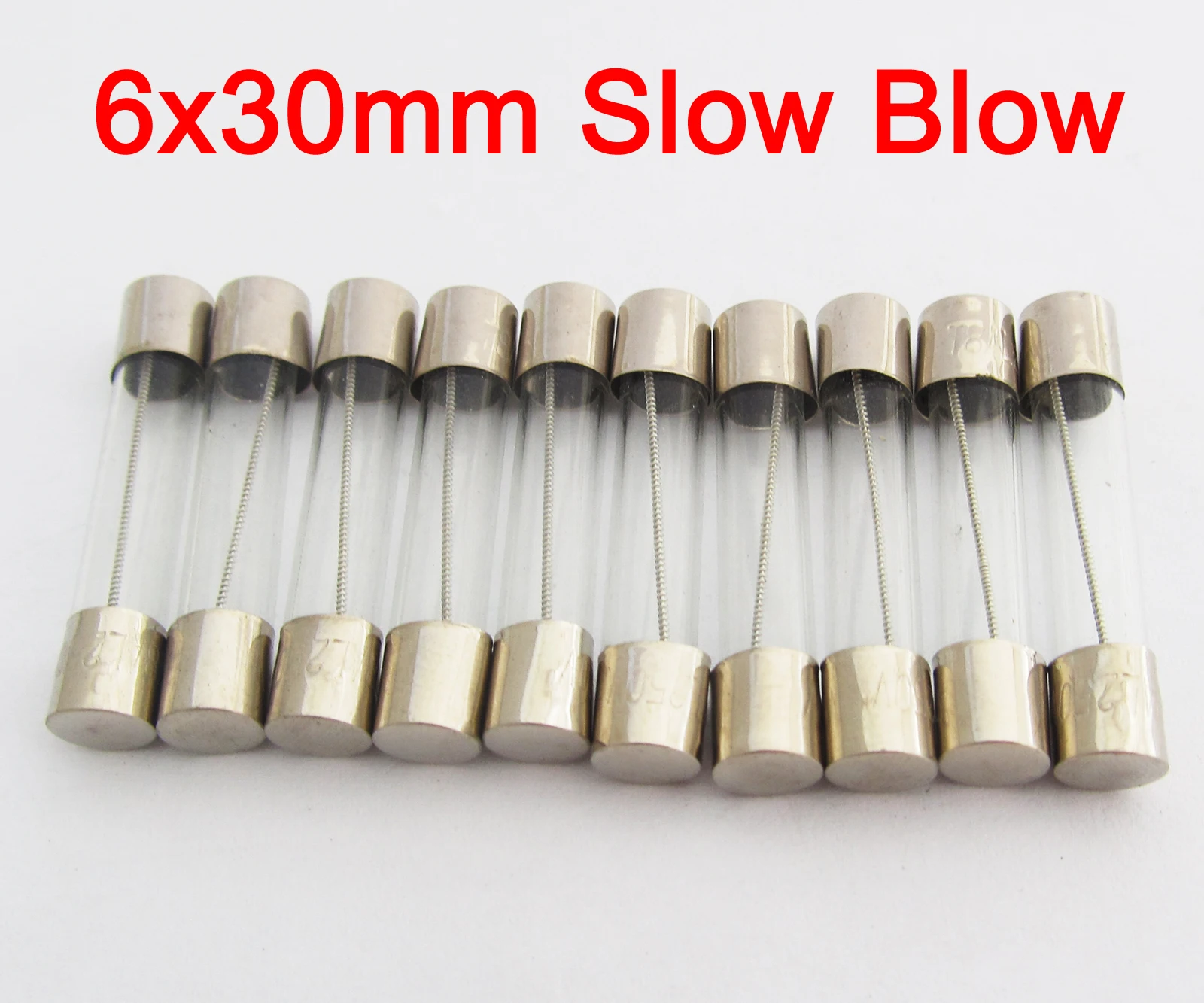 10pcs 6x30 Slow Blow Glass Fuse 6mm x 30mm 250V Slow Blow T0.25A-T15A