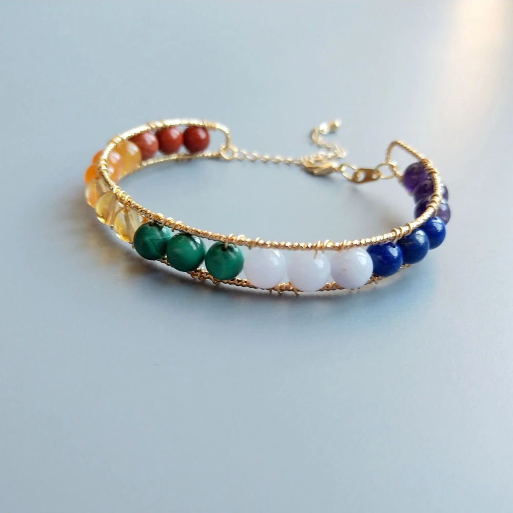

Lii Ji Bracelet Amethyst Lapis Lazuli Citrine Red Jasper Bracelet Handmade Jewelry Bangle For Women Gift Drop Shipping