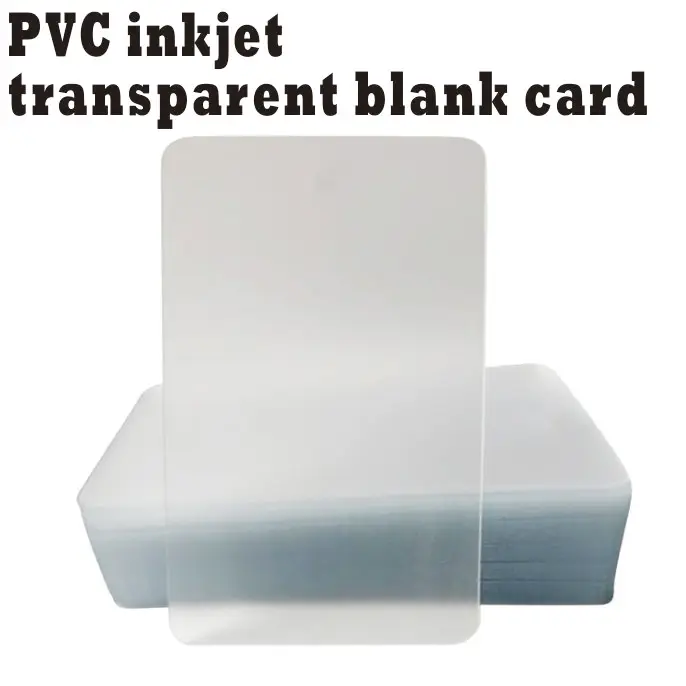 100pcs Printable Inkjet Transparent Blank Pvc Card Membership ID Bbusiness Card 86*54mm for Epson or Canon inkjet printers