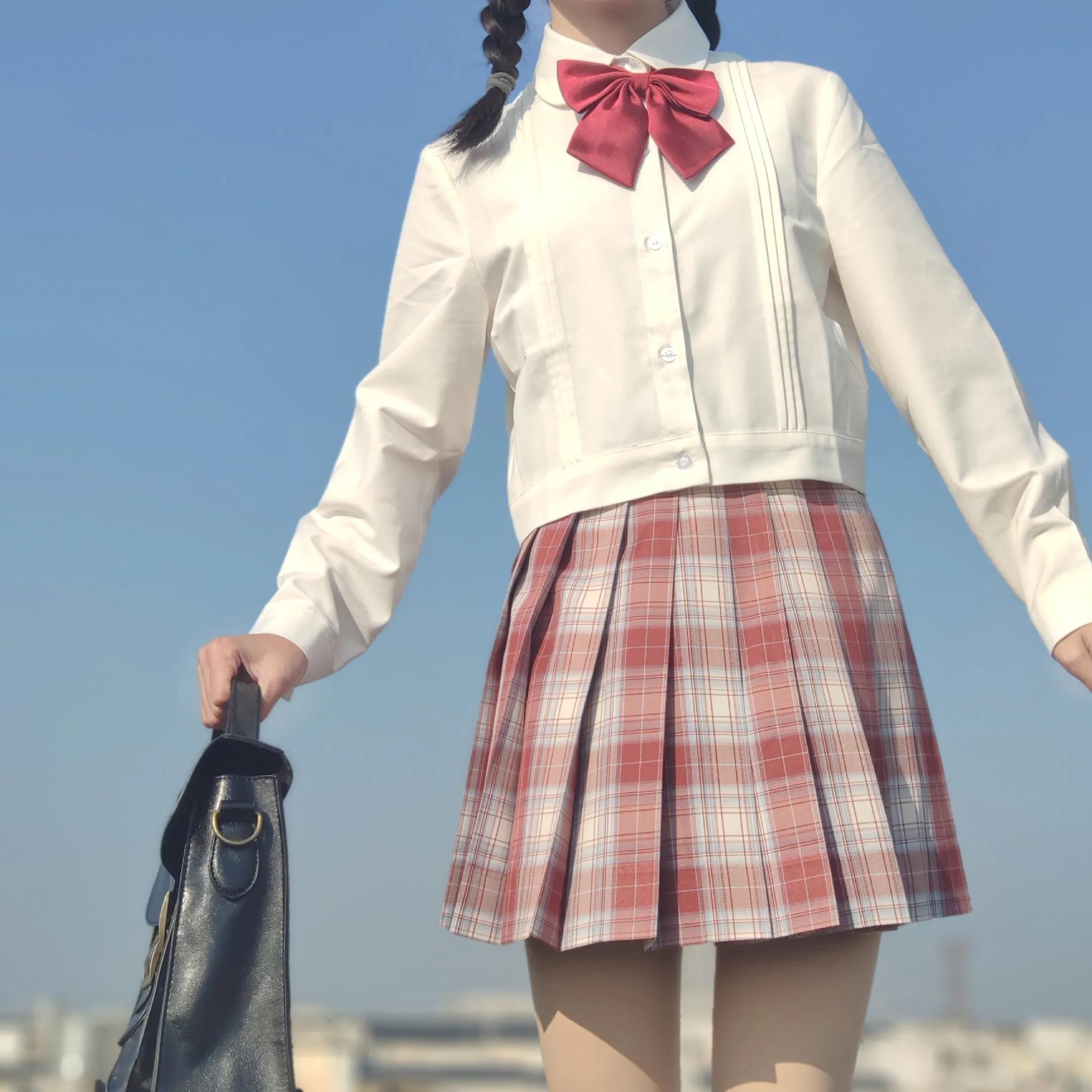 Precioso uniforme de estudiante japonés para niña, uniforme escolar Jk, uniforme de escuela secundaria, camiseta de manga larga y traje de marinero