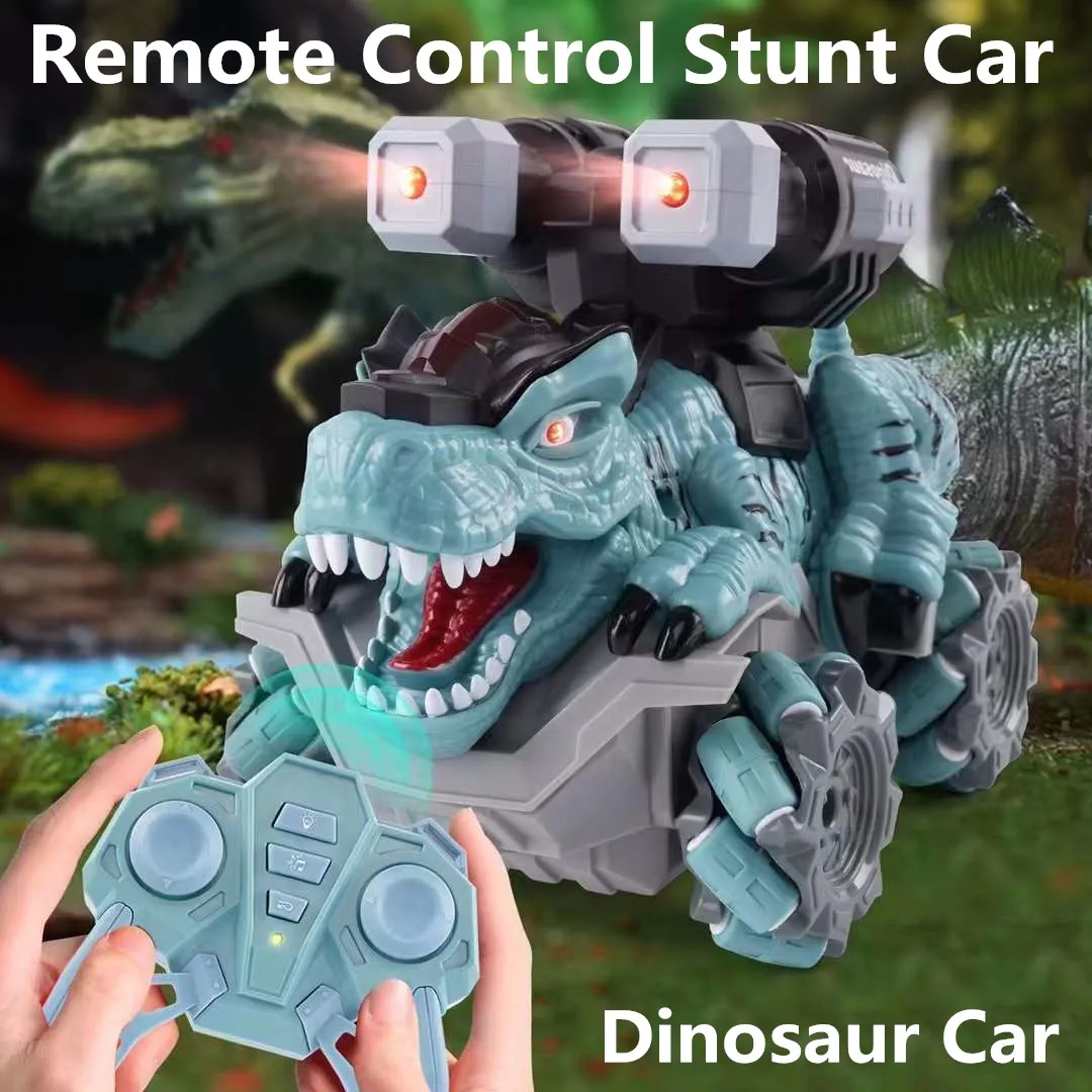 New Remote Control Dinosaur Toy Car With Light Music Sliding Upright 15 Minutes Of Play Time RC Stunt Car Toys Gifts For Childre