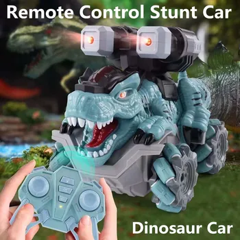 New Remote Control Dinosaur Toy Car Light Music Sliding Steep 15 Minutes Play Time RC Stunt Car Toys Gifts for Childre