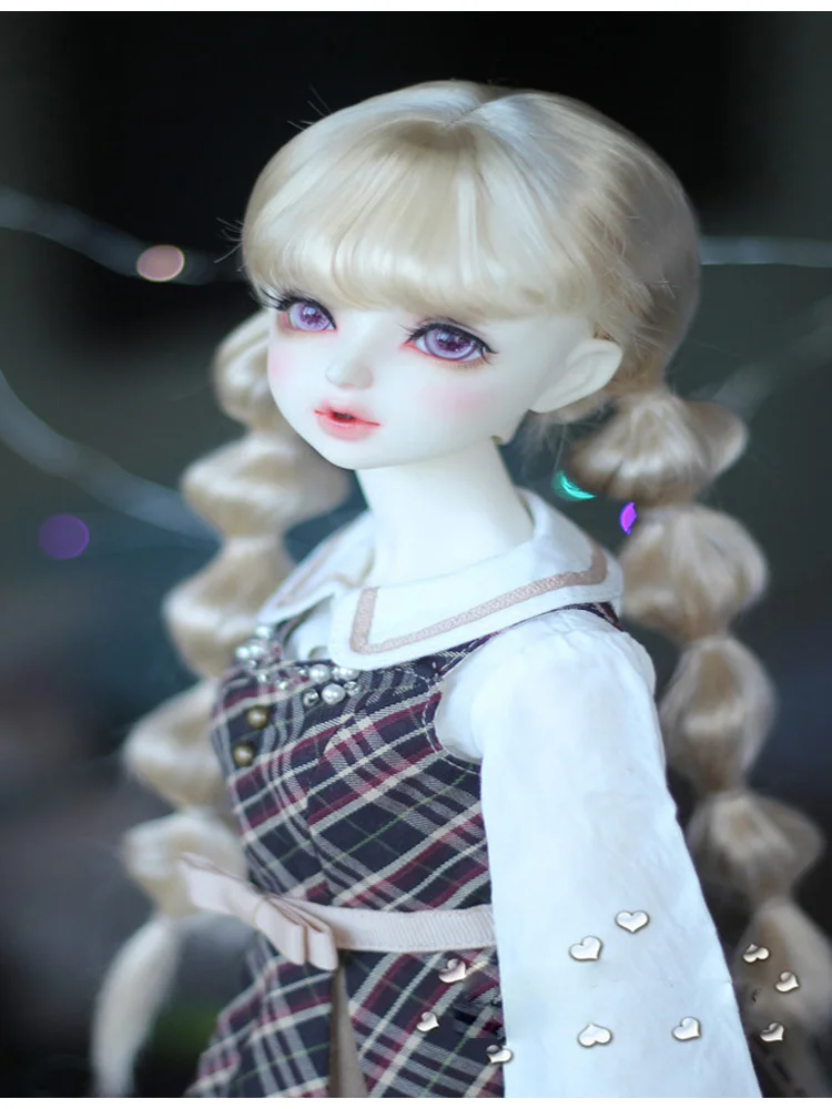 BJD wigs hair long wigs for 1-3,1-4,1-6 bjd baby silk double braid lotus root doll doll wig