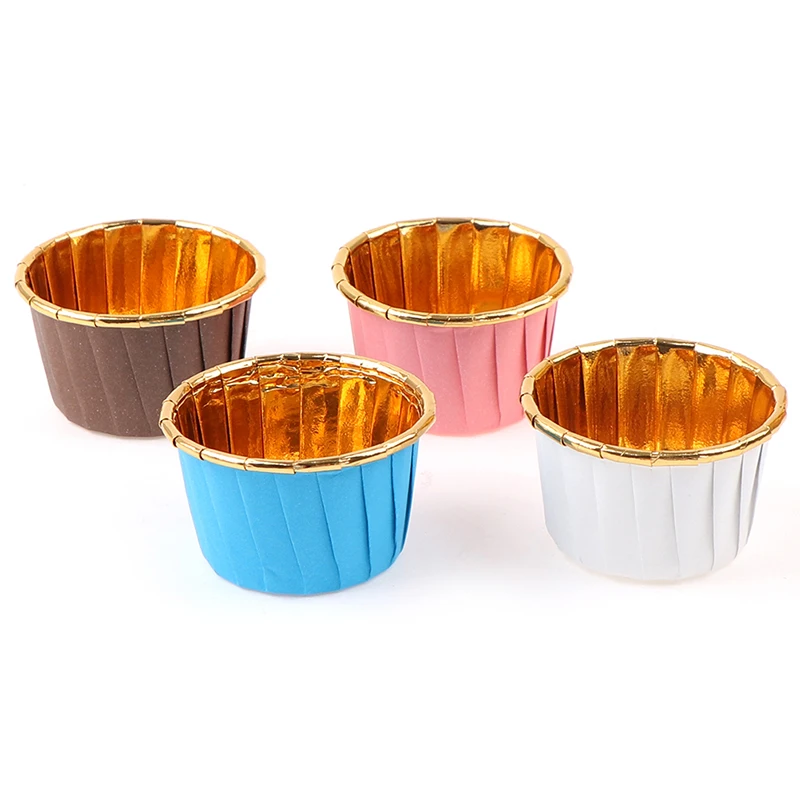 50/100pcs/Pack Muffin Baking Cup Tray Case Cake Paper Cups Pastry Tools Party Supplies 6Colors Cupcake Liner Cake Wrappers