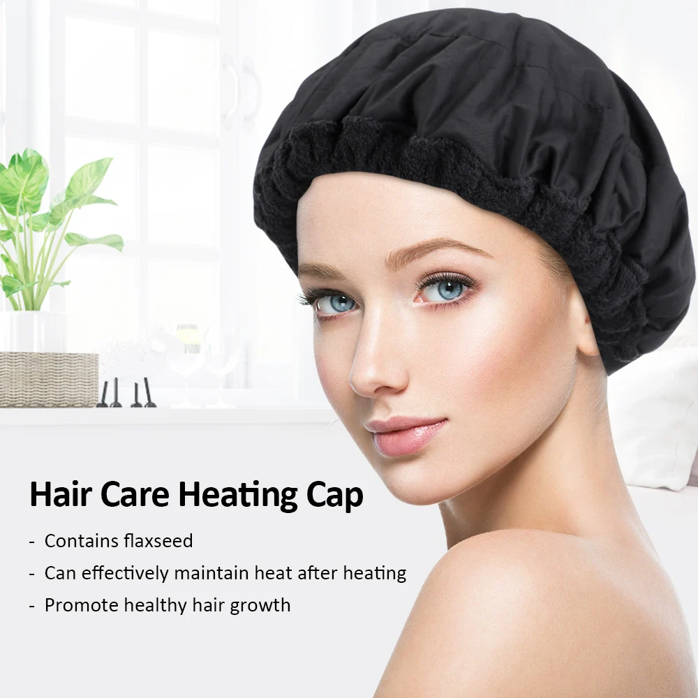 Microwavable Hot Head Thermal Heat Cap Heating Steamer for Hair Care Beauty Flax Seed Baked Oil Unplugged Repair Damaged Nursing